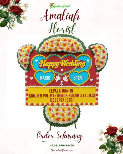 Karangan Papan Bunga Pernikahan di Cigombong